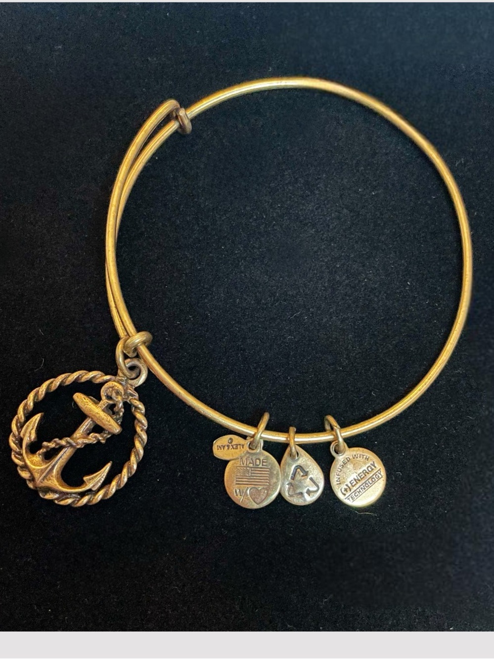 Alex and Ani “Anchor, Infused with Energy” Charm Bracelet